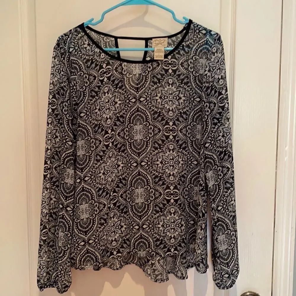 Eyelash couture blouse L 